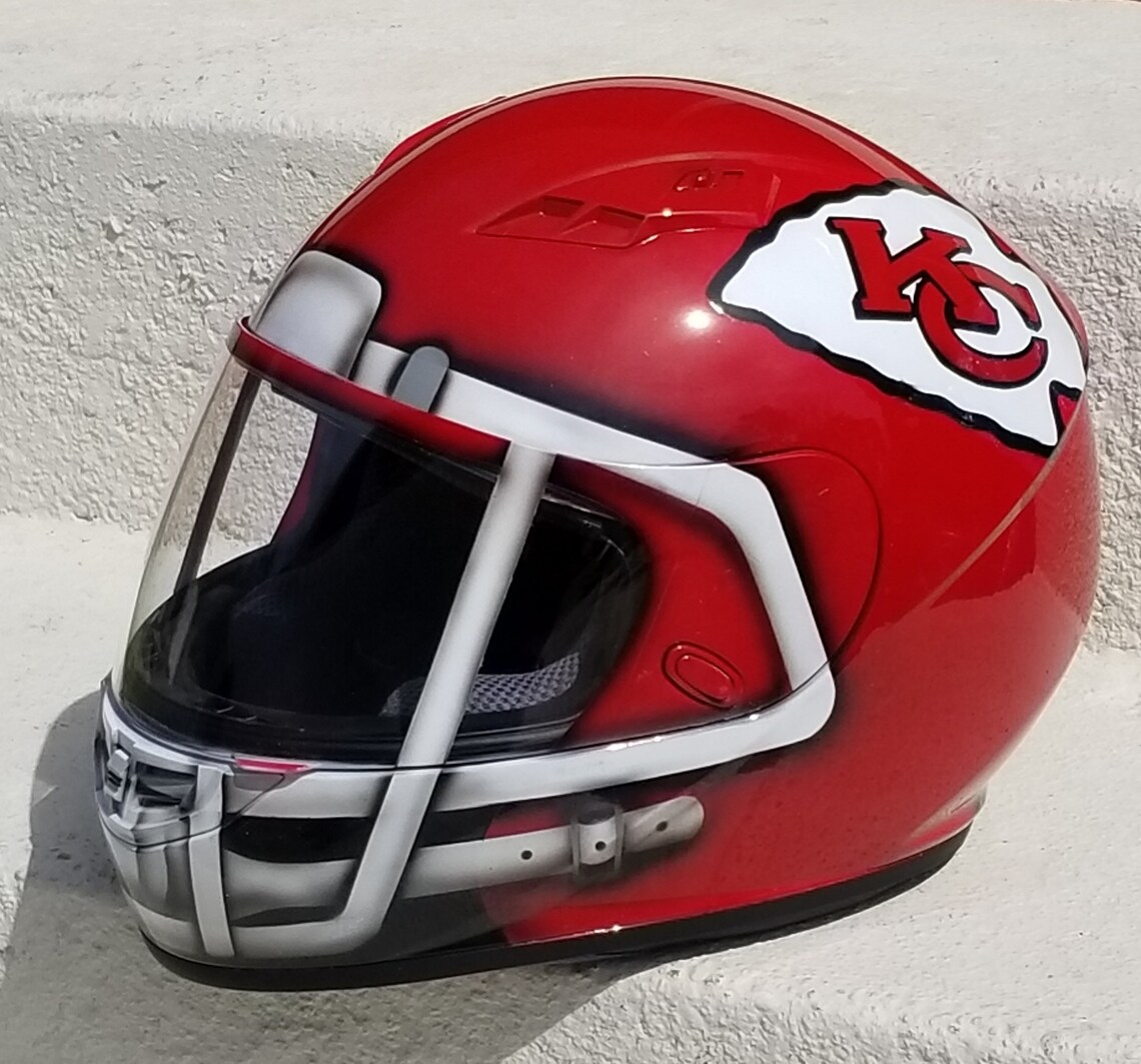 Kansas City Chiefs custom painted motorcycle helmet | Etsy