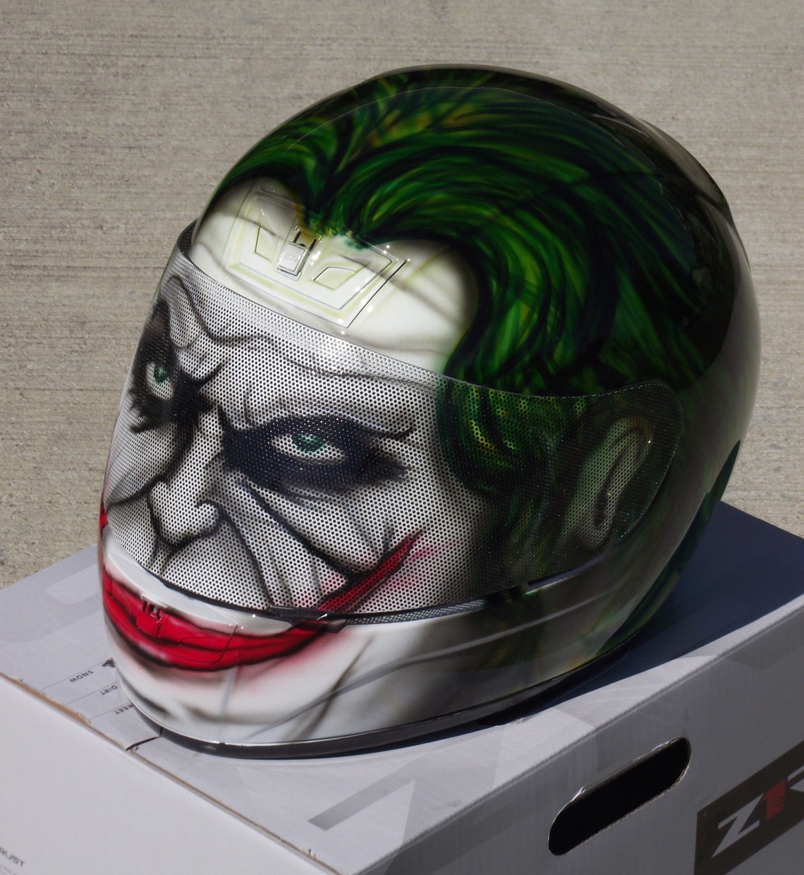The Joker Custom Airbrush Painted motorcycle helmet Etsy