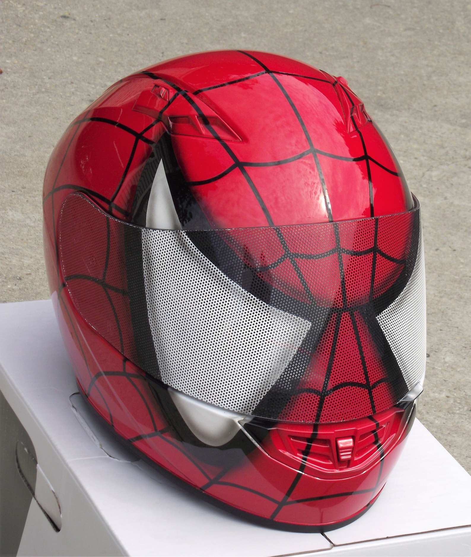 Spider Man Custom Airbrush Painted Motorcycle Helmet Etsy