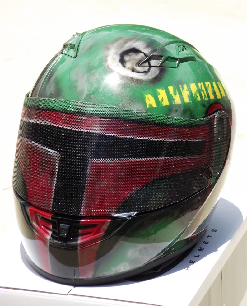 Casque De Moto Peint Boba Fett Chasseur De Primes Aérographe Etsy