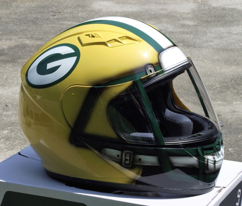 Green Bay Packers custom painted motorcycle helmet | Etsy