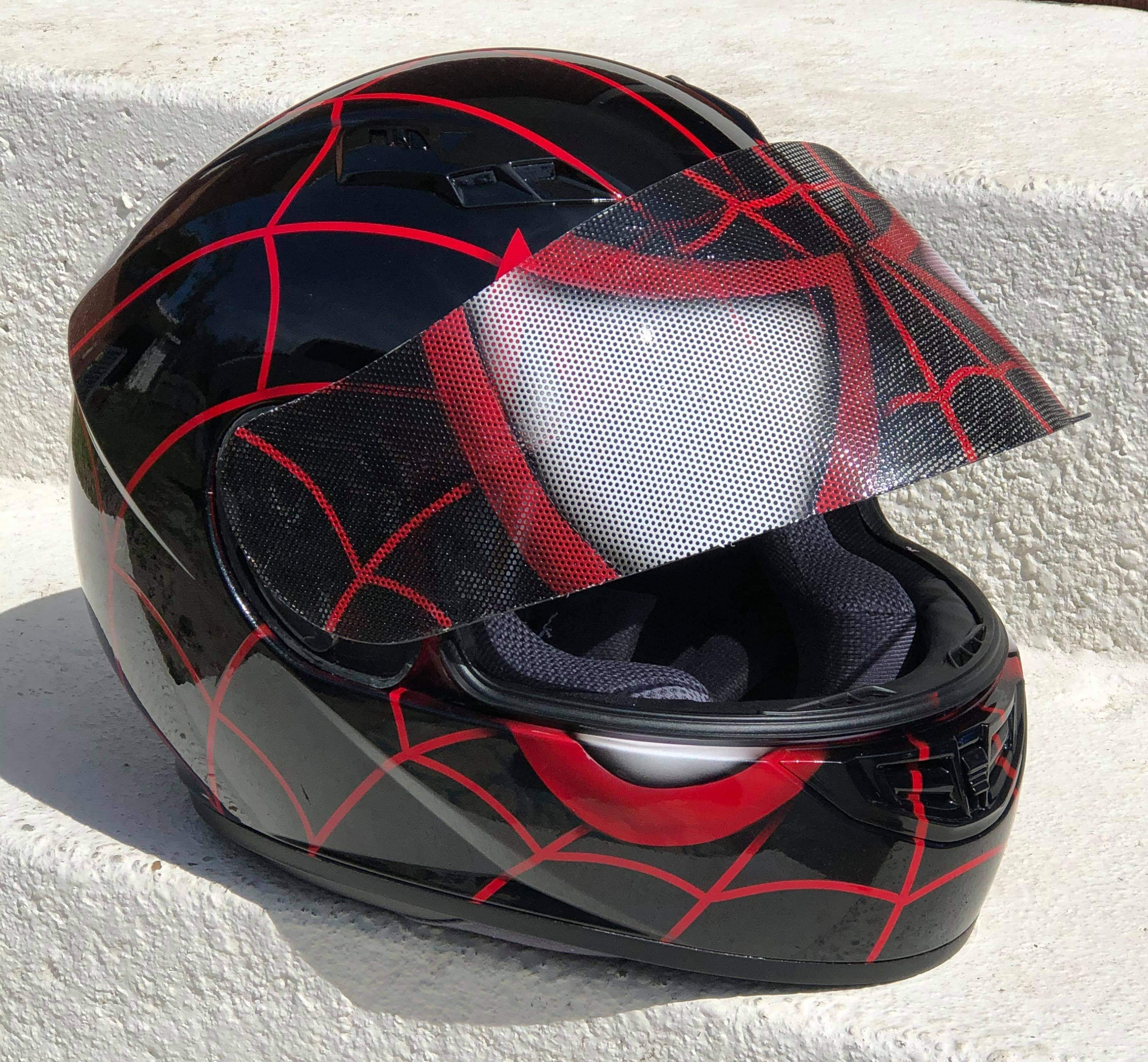 Spiderman 2099 Custom Painted Airbriushed Motorcycle Helmet 