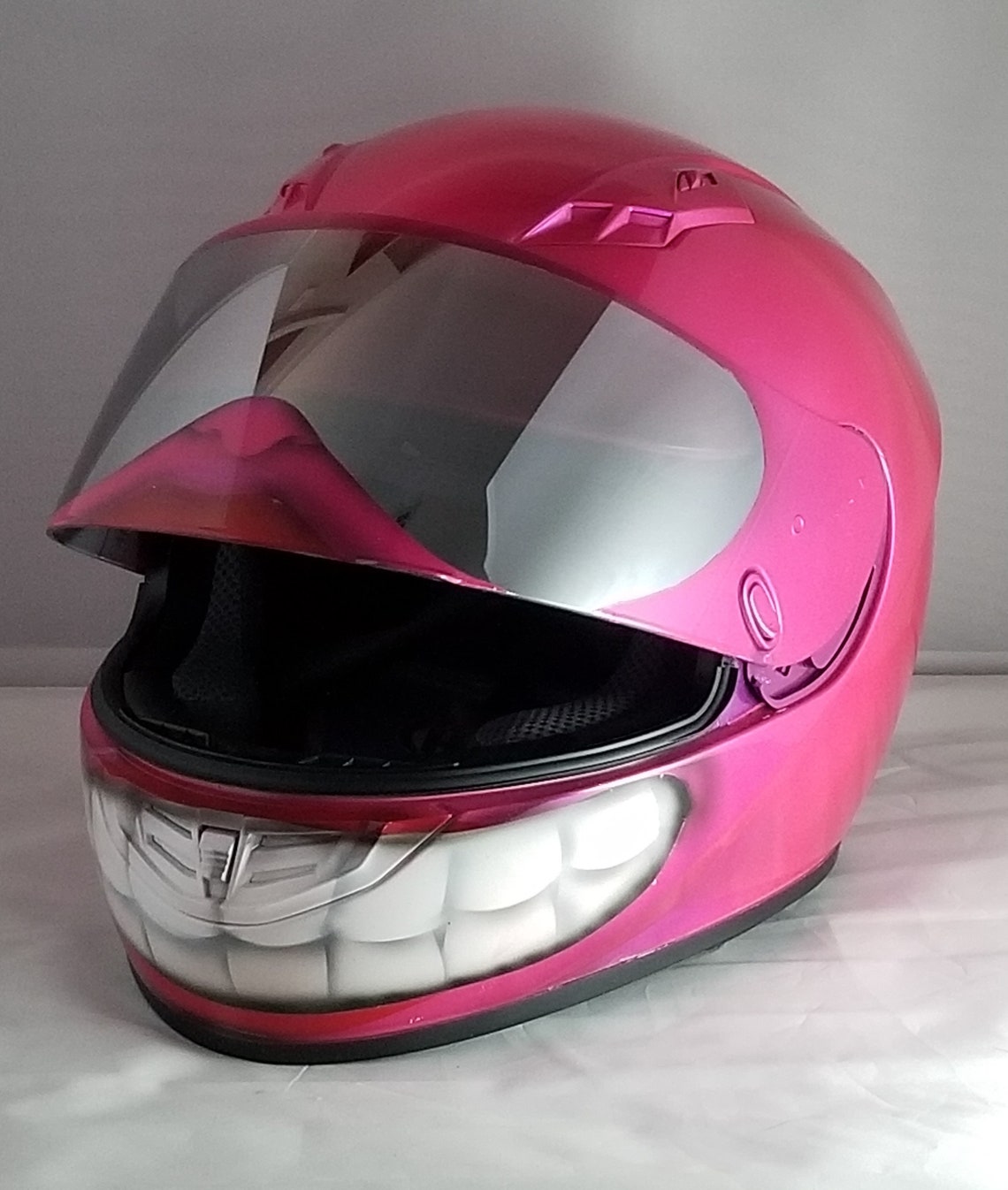 Smiley Face custom paint motorcycle helmet | Etsy