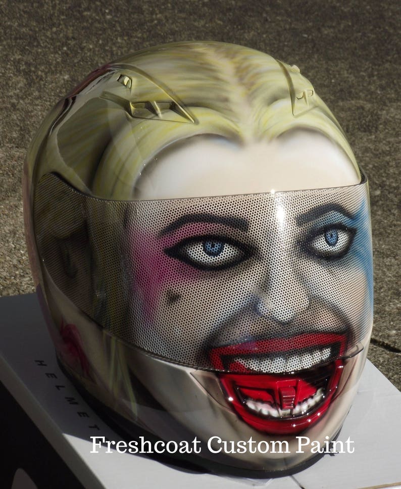 Harley Quinn Custom Painted Motorcycle Helmet Etsy