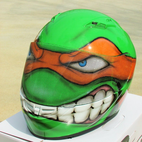 Ninja Turtles Michelangelo Custom Painted motorcycle helmet!