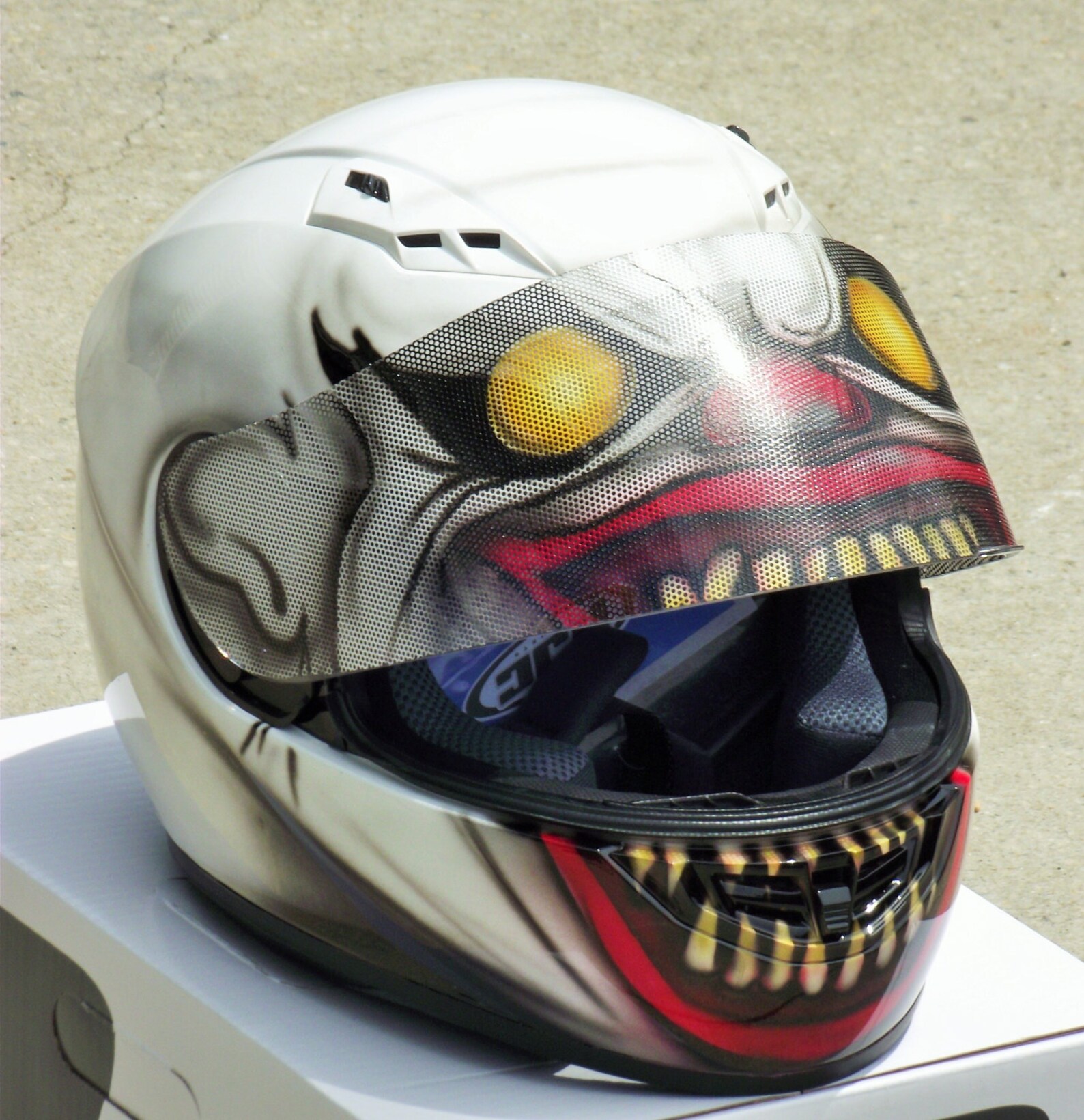 Scary Clown custom airbrush painted motorcycle helmet | Etsy