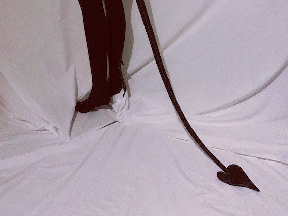 Extra long black heart spade tail