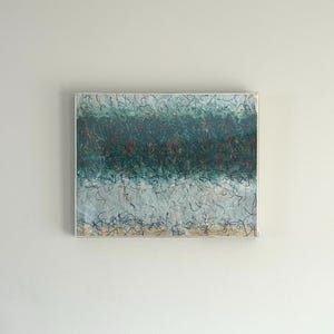 Vintage Abstract Expressionist Original Painting MCM Mid Century Modern Signed Dated 1971 Titled ”Open (Spring) Tempo”