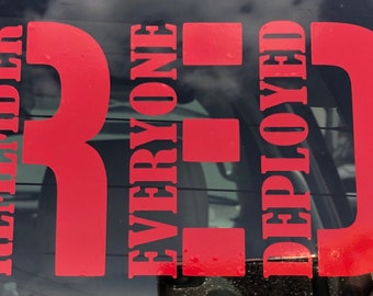 RED Remember Everyone Deployed Vinyl Decal