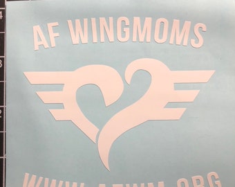 White AF Wingmom vinyl decal