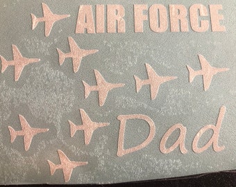 Air Force dad decal white