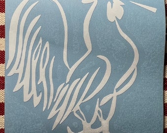 Crowing rooster decal
