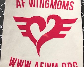 Dark pink AF Wingmom vinyl decal