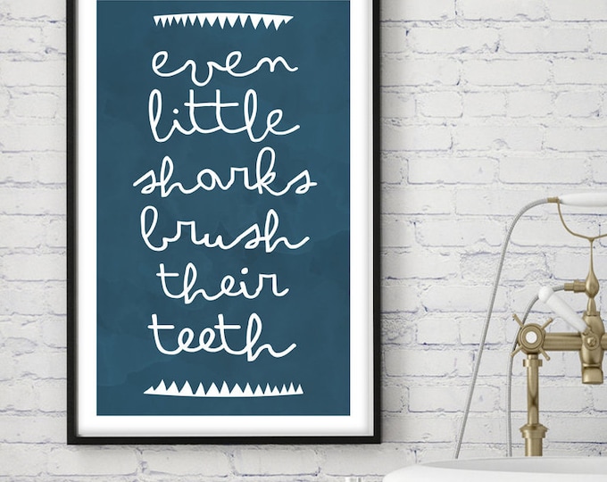 Brush Your Teeth Printable Poster Wall Art 11x17 Children | Etsy