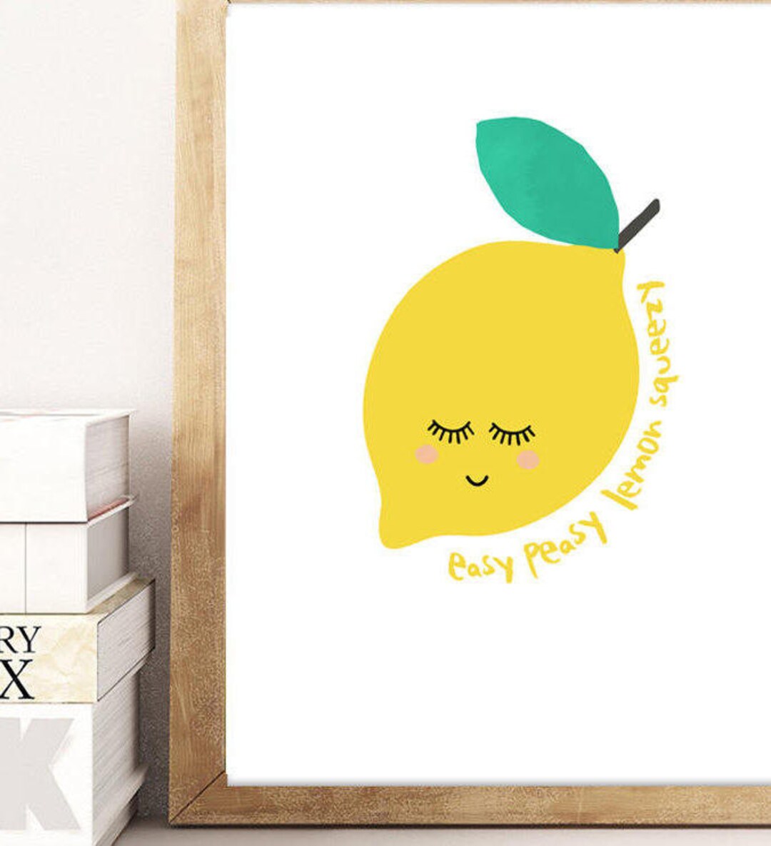 Lemon Kitchen PRINTABLE Poster ART Easy Peasy, Lemon Squeezy Lemon Wall