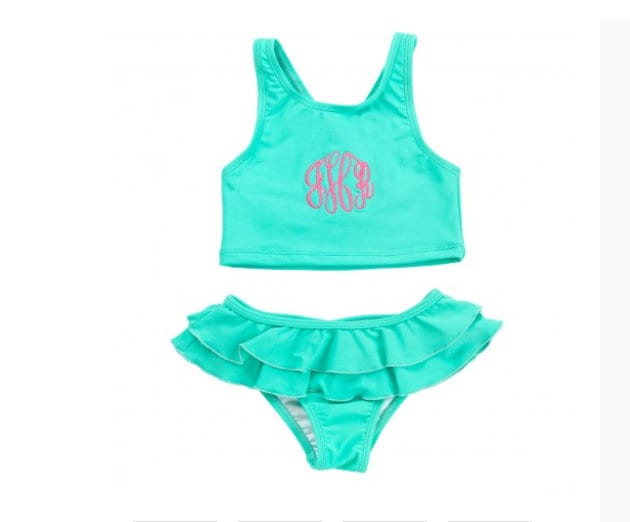 Monogrammed Girls/Kids/Toddlers Swim Suit MINT Etsy