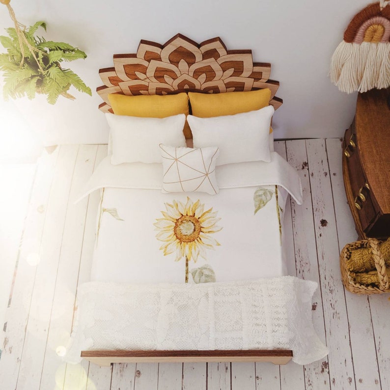 Flower Queen Bed Sunflower Bedding set boho miniature queen Etsy