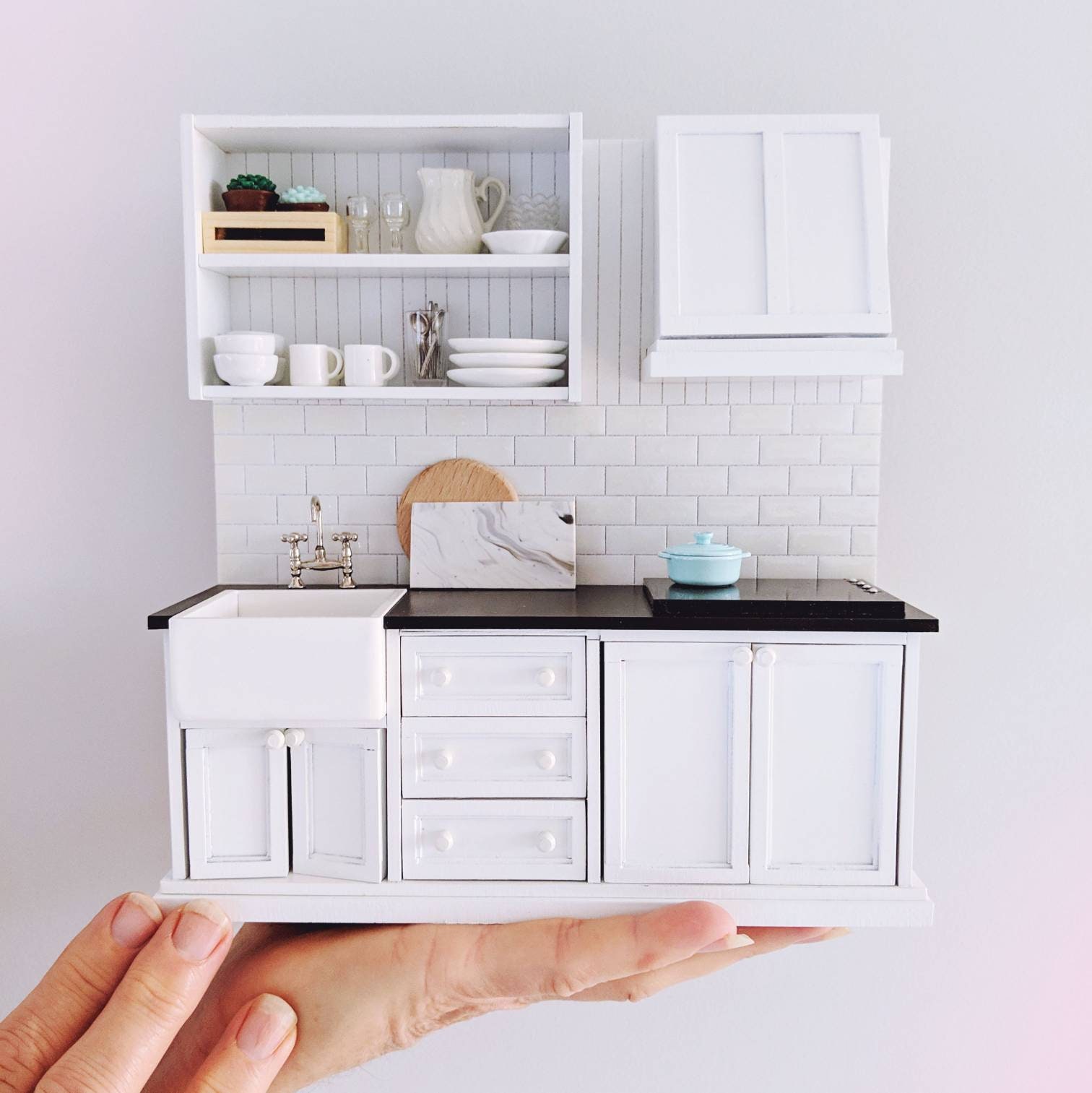 1/12 skala Puppe Haus Miniatur Emporium Ausgestattet Küche Kochen Schrank 