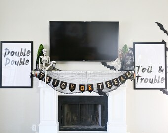 Digital and downloadable Double Double and Toil and Trouble Halloween oversized artwork decor