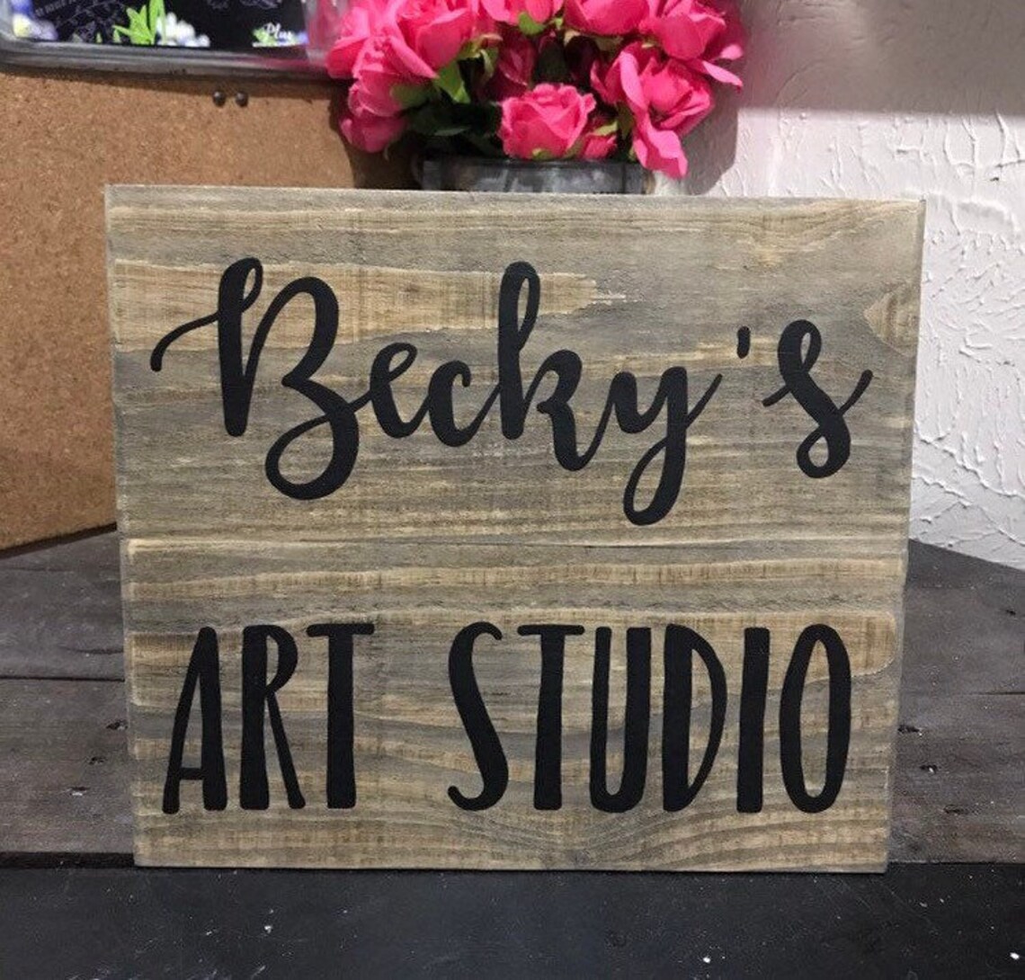 Custom Art Studio Sign Personalized Wood Sign Etsy