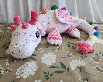 Plush Candy Dragon: handmade crochet dragon.