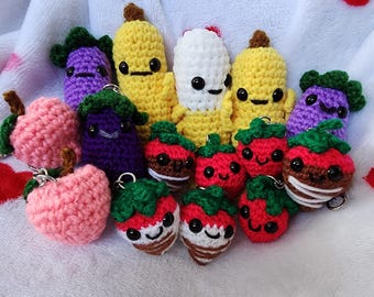 Crochet Fruit Keychain – Handmade Amigurumi Plush Charm