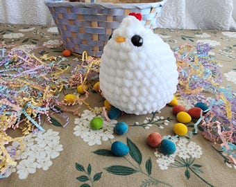 Handmade Crochet Chicken Plush Toy – Soft Lovable Farm Animal Decor