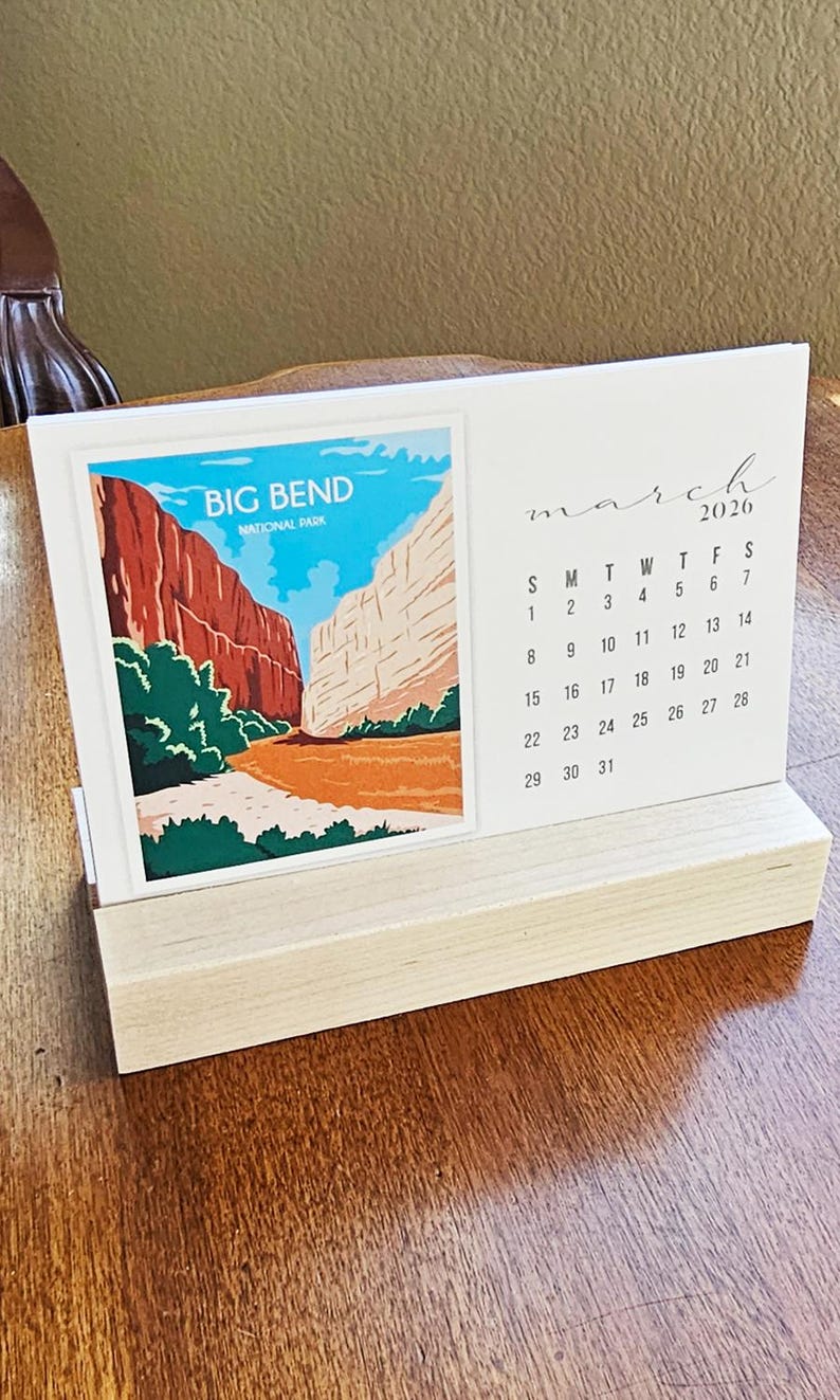 National Parks 2027 Desk Calendar With Maple Stand - Etsy