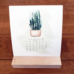 2025 Desk Calendar with Stand |  House Plants Desk Calendar 2025| 2025 Modern Desk Calendar, watercolor plants | Free Shipping