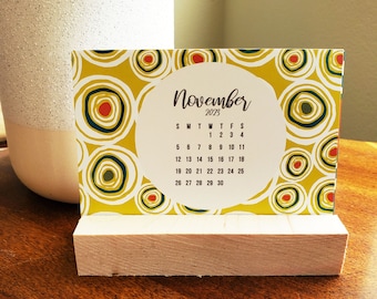 READY TO SHIP // Mid Century Modern Art Mini Desk Calendar 2024 | 2024 1950 Art Desk Calendar | 2024 Calendar with Stand | Free Shipping ds2