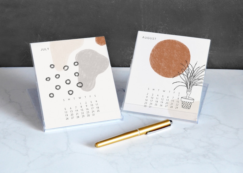 READY TO SHIP // Abstract Art Desk Calendar 2022 Modern Desk | Etsy