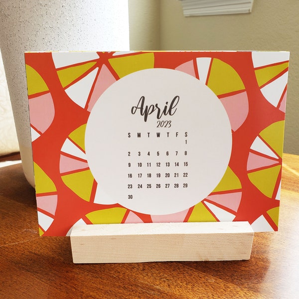 READY TO SHIP // Mid Century Modern Art Mini Desk Calendar 2024 | 2024 1950 Art Desk Calendar | 2024 Calendar with Stand | Free Shipping ds2