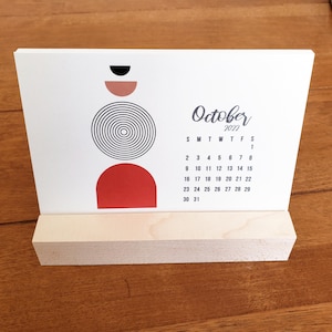 READY TO SHIP // Mid Century Modern Art Mini Desk Calendar 2025 | 2025 Calendar + Stand | Teacher Gift | Stocking Stuffer | Co-Worker - des1