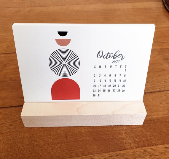 READY TO SHIP // Mid Century Modern Art Mini Desk Calendar 2024 2024  Calendar Stand Teacher Gift Stocking Stuffer Co-worker Des1 - Etsy