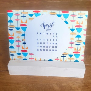 2025 Desk Calendar with Stand |  Mid Century Modern Art Mini Desk Calendar 2025 | 2025 1950 Art Desk Calendar | Free Shipping ds1