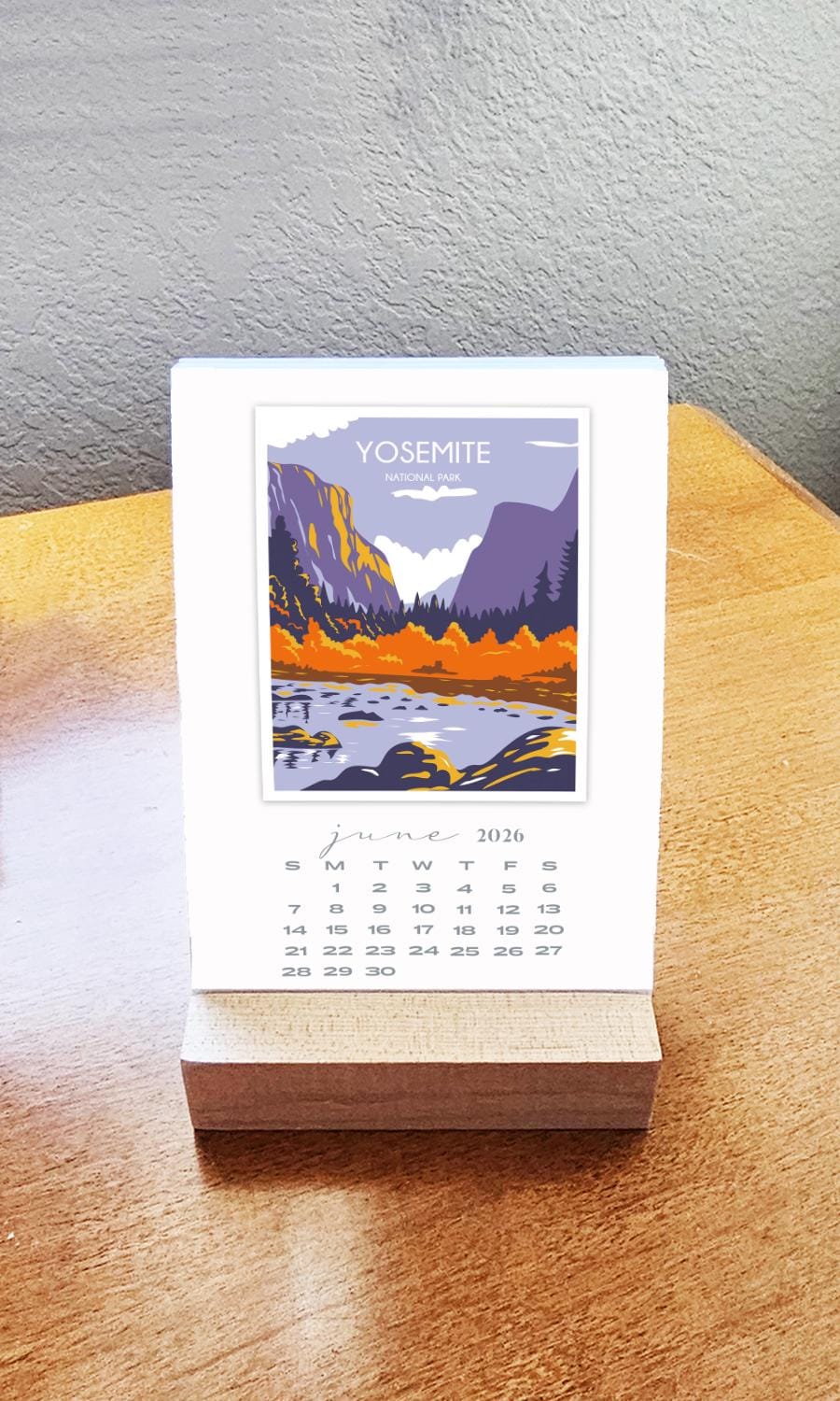 2027 NEW National Parks Art Desk Calendar | Maple Wood Stand - Etsy