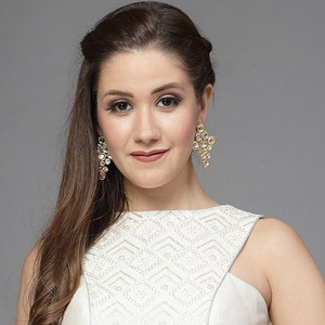 Embroidered Art Silk Blouse in Off White