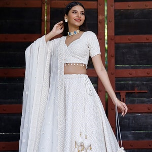 Embroidered Georgette Lehenga