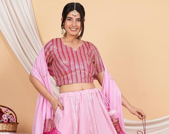 Embroidered Georgette Lehenga