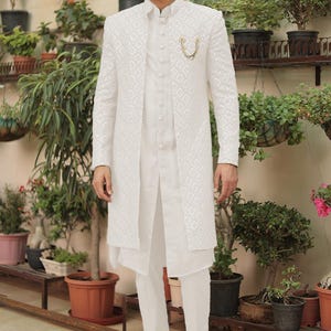 Embroidered Georgette Sherwani image 8