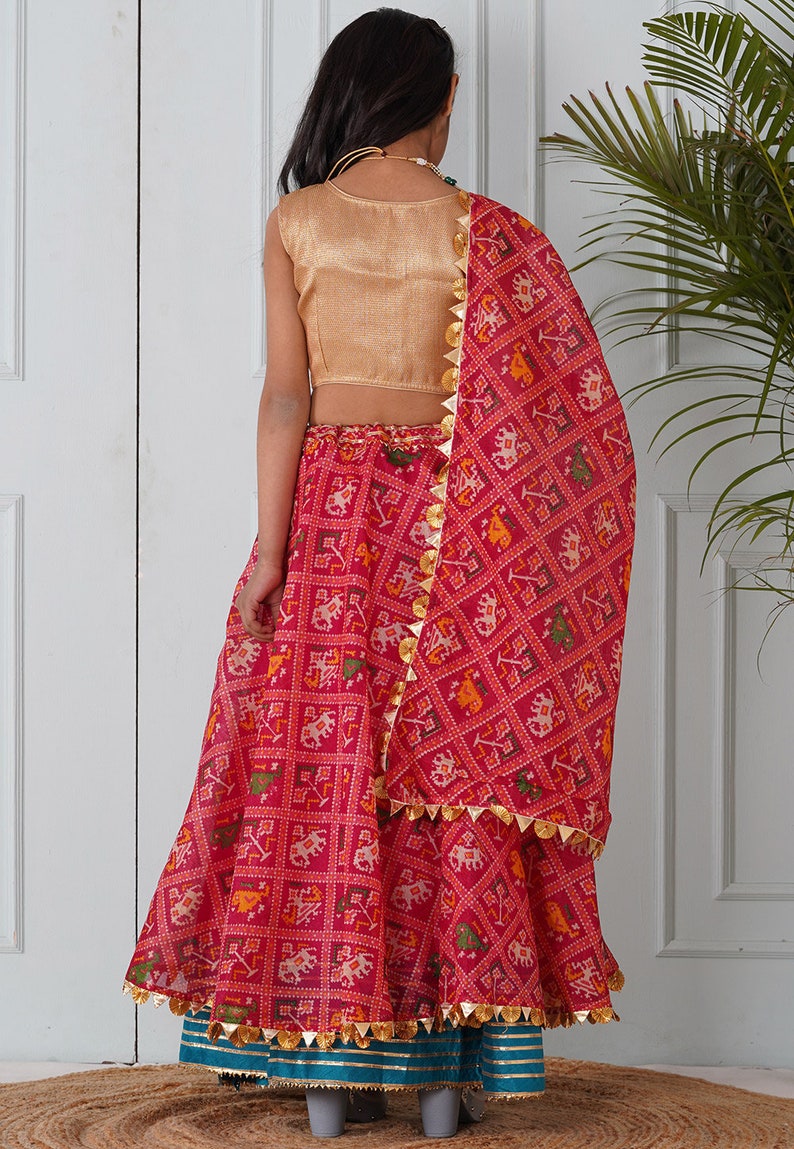 Blue Patola Silk Lehenga