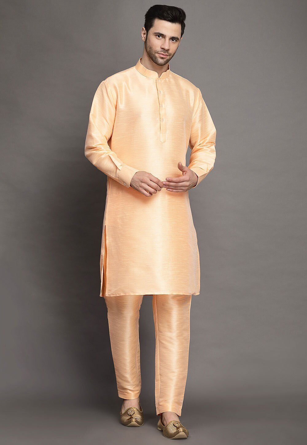 Solid Peach Kurta Set