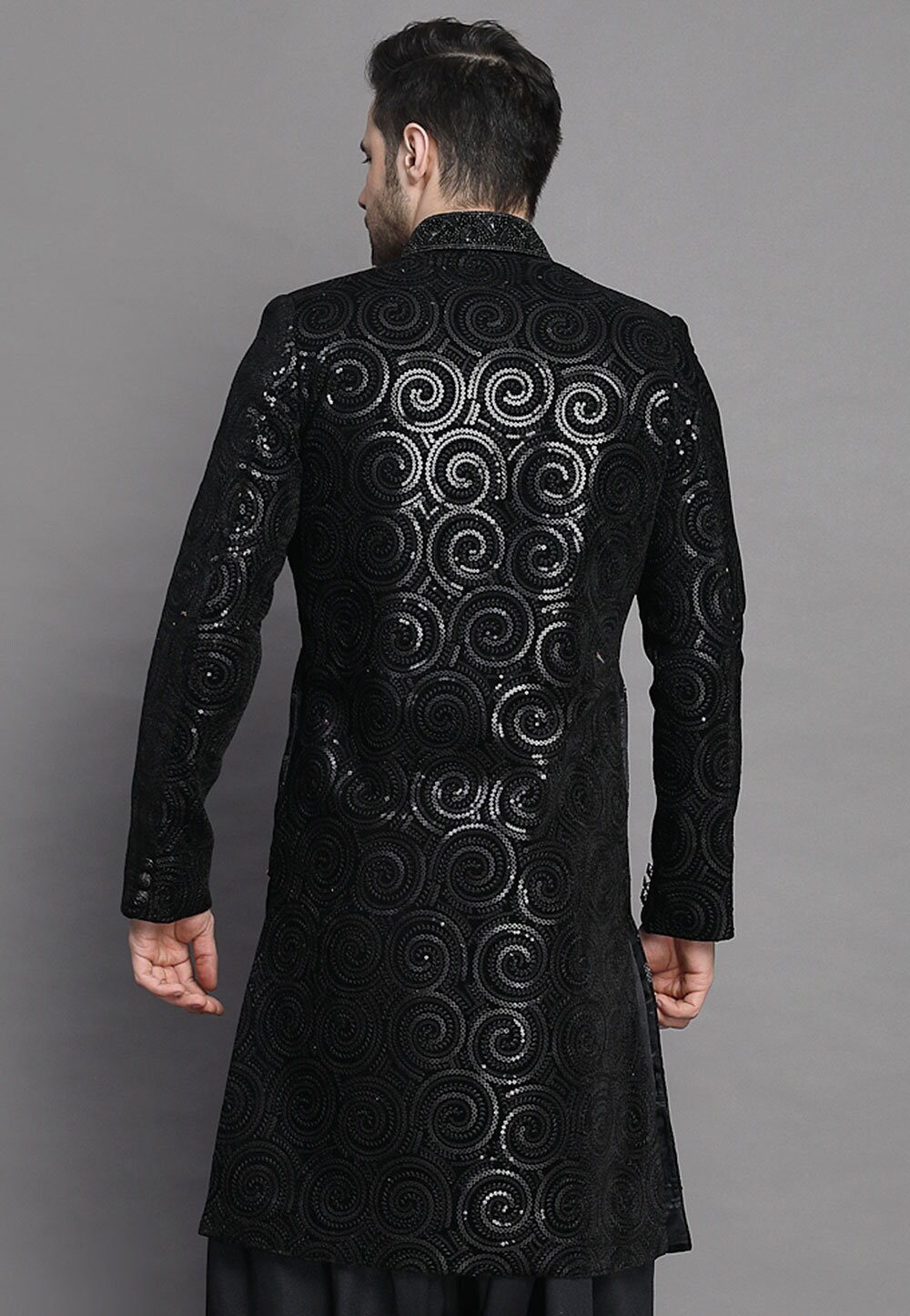 Black Velvet Sherwani D NO. 7006