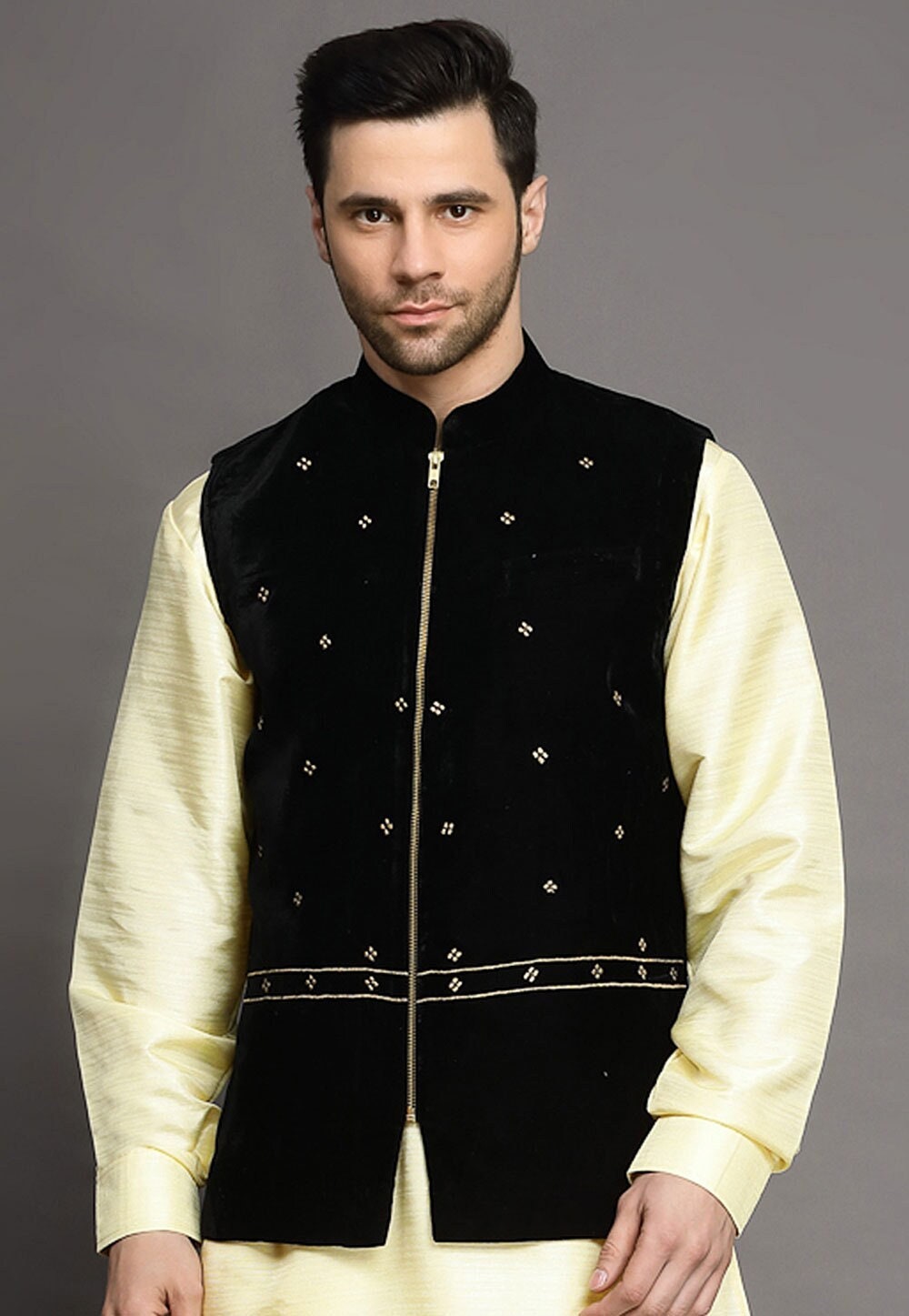 Embroidered Viscose Rayon Nehru Jacket