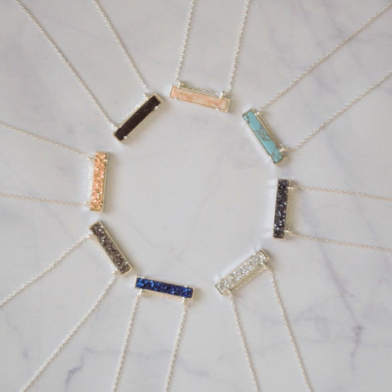 Stone bar necklace Clearance