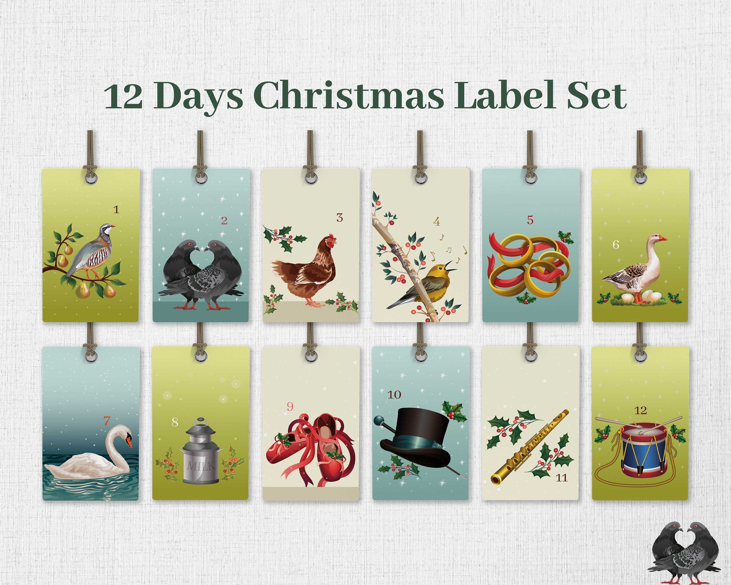 12 Days of Christmas Gift Tags Template | Printable Favor Tags ...