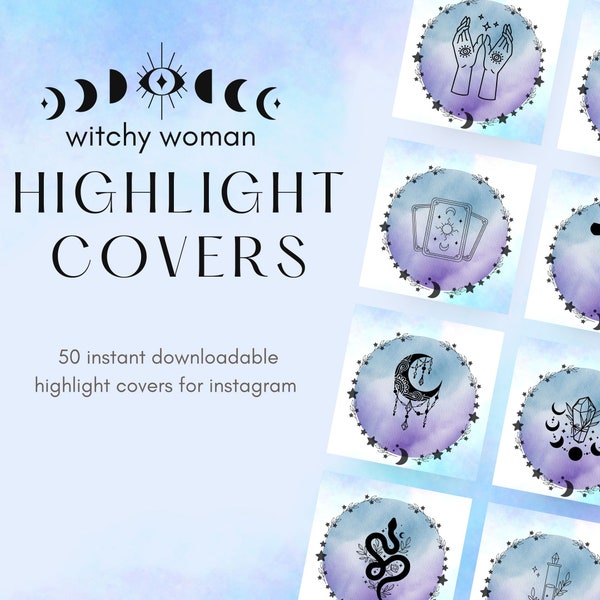 Witchy Woman Highlight Covers, Tarot Reader Instagram Highlight Covers, Witchcraft Instagram Story Covers