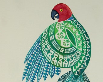 Fijian Parrot Wall Art, Parrot Art, Parrot Digital Wall Art, Motivational Art.
