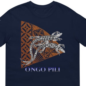 Ongo Pili, &#39;Two Skinks&#39;, Tongan Tapa Inspired Design, Polynesian Gecko Like Design, Short-Sleeve Unisex T-Shirt