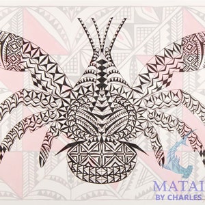 Polynesian Coconut Crab Wall Art, Niue Wall Art, Coconut Crab Design Wall Art, Island Style Coconut Crab Decor, Digital Download.